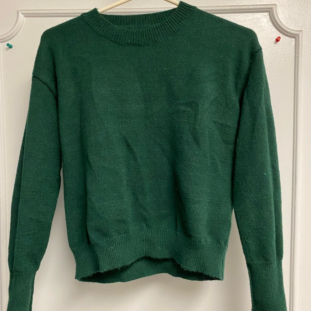Shein cropped green sweater
